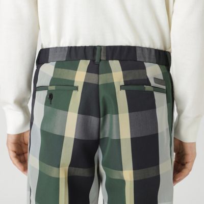 ブラックウォッチクレストブリッジチェックワイドトラウザーズ