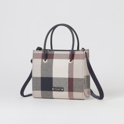 ★新品★訳あり★クレストブリッジ★チェックループヤーンツイード★ミニトート★ クレストブリッジチェックキャンバスミニコロン（バッグ）｜BLUE