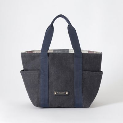 【美品】BLUE LABEL リバーシブルトートバッグ ネイビー BLUE LABEL CRESTBRIDGE（ブルーレーベルクレストブリッジ）の