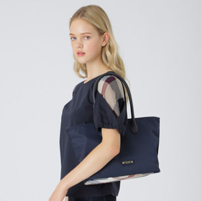 パーシャルクレストブリッジチェックナイロントート