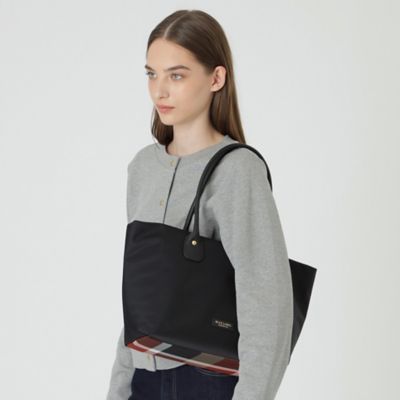 パーシャルクレストブリッジチェックナイロントート