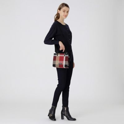 週末特価！BLUE LABEL チェック柄 マザーズバッグ クレストブリッジチェックキャンバススクエアミニトートバッグ
