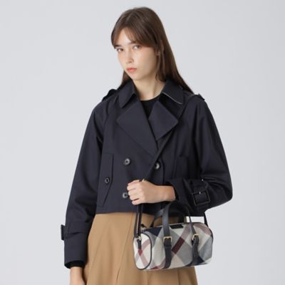 クレストブリッジチェックキャンバスミニボストンショルダー