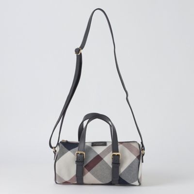 クレストブリッジチェックキャンバスミニボストンショルダー