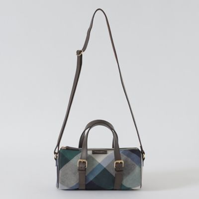 クレストブリッジチェックキャンバスミニボストンショルダー