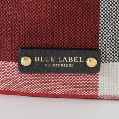 極美品 ブルーレーベルクレストブリッジ 巾着 フラップ チェック 赤 リュック クレストブリッジチェックキャンバス巾着（55133301＿＿