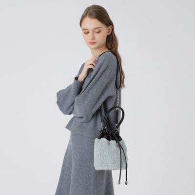 ユ*マ様 BLUE LABEL CRESTBRIDGE クリア巾着チェーンバッグ ボア巾着バッグ（55138425＿＿） | BLUE LABEL