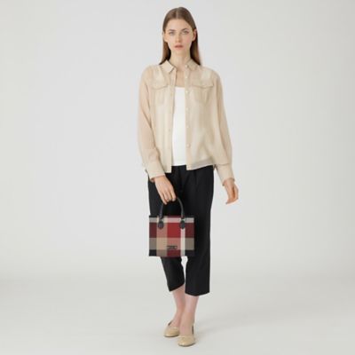 ★新品★訳あり★クレストブリッジ★チェックループヤーンツイード★ミニトート★ クレストブリッジチェックキャンバススクエアミニトート