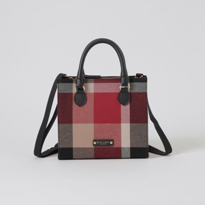 リン様　未使用 ブルーレーベルクレストブリッジ チェック かごバッグ ラタン リン様 未使用 ブルーレーベルクレストブリッジ チェック かご