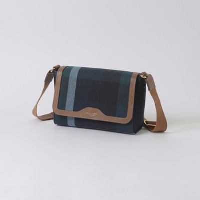 クレストブリッジチェックキャンバスかぶせショルダー