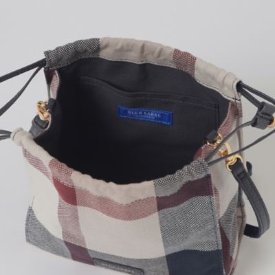 クレストブリッジチェックキャンバス巾着ショルダー