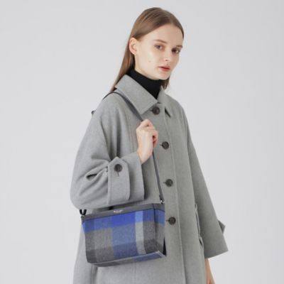ブルーレーベル クレストブリッジ シャギーコート クレストブリッジチェックループカットシャギーコート