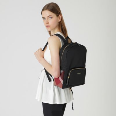 パーシャルクレストブリッジチェックナイロンバックパック