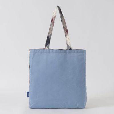 バーバリーブルーレーベル 水色 系チェック柄エコバッグ 日本製 トートバッグ バーバリーブルーレーベル 水色 系チェック柄エコバッグ 日本製