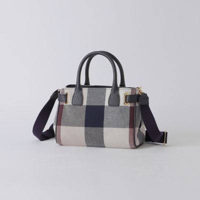 ＜BLUE LABEL CRESTBRIDGE (Women)＞クレストブリッジチェックキャンバスハトメミニトート（５５１６０５１０＿＿）