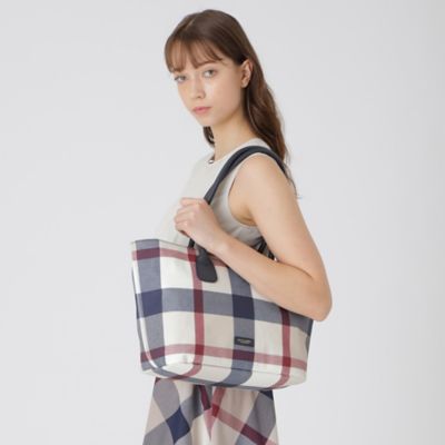 極美品✨ブルーレーベルクレストブリッジ チェックPVCトート　ハンドバッグ クレストブリッジチェックPVCトート｜ブルーレーベルブラック