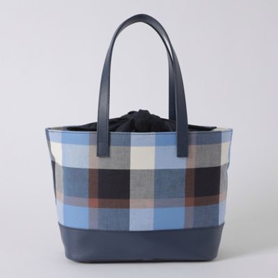 クレストブリッジチェックコットンリネントート（５５１６７５１７＿＿）