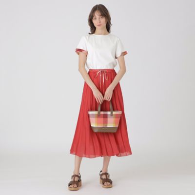 クレストブリッジチェックコットンリネンミニトート（５５１６８５１７＿＿）