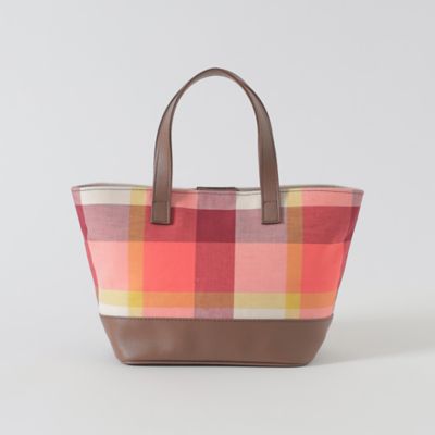 クレストブリッジチェックコットンリネンミニトート（５５１６８５１７＿＿）