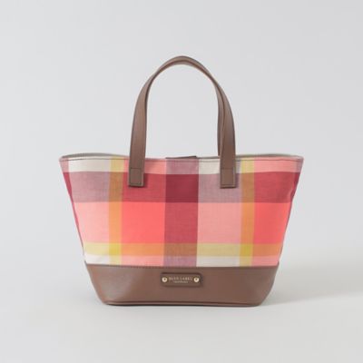 クレストブリッジチェックコットンリネンミニトート（５５１６８５１７＿＿）