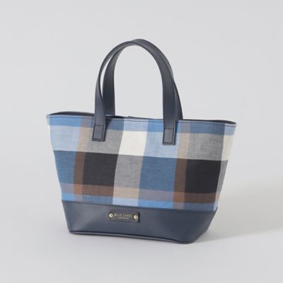 クレストブリッジチェックコットンリネンミニトート（５５１６８５１７＿＿）