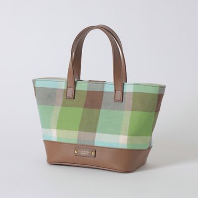 クレストブリッジチェックコットンリネンミニトート（５５１６８５１７＿＿）