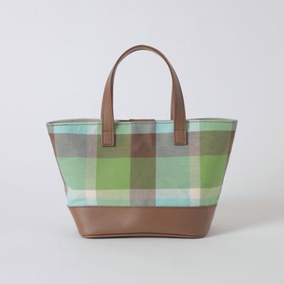 クレストブリッジチェックコットンリネンミニトート（５５１６８５１７＿＿）