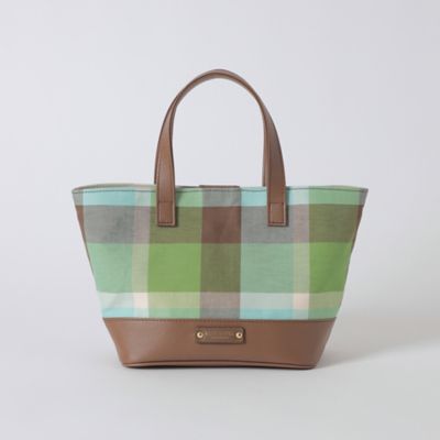 クレストブリッジチェックコットンリネンミニトート（５５１６８５１７＿＿）