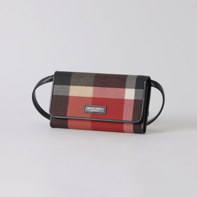 Eブルーレーベルクレストブリッジ ★人気レッド×チェック折財布新品ミニ財布★ BLUE LABEL CRESTBRIDGE 財布 クレストブリッジチェックPVC二
