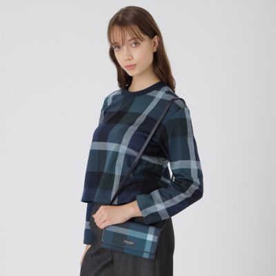 お*i様 ブルーレーベルクレストブリッジ　ショルダーバッグ　ウォレットバッグ　携 クレストブリッジチェックPVCウォレットショルダー