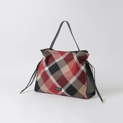 クレストブリッジチェックカルゼギャザーバッグ