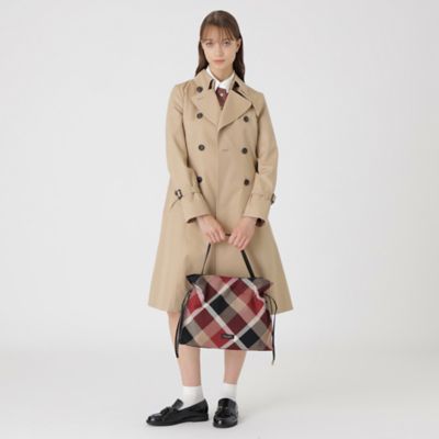 美品♡バーバリーブルーレーベル クレストブリッジ　リボンギャザースカート　カーキ 美品♡バーバリーブルーレーベル クレストブリッジ リボン