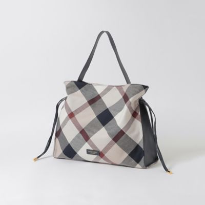クレストブリッジチェックカルゼギャザーバッグ