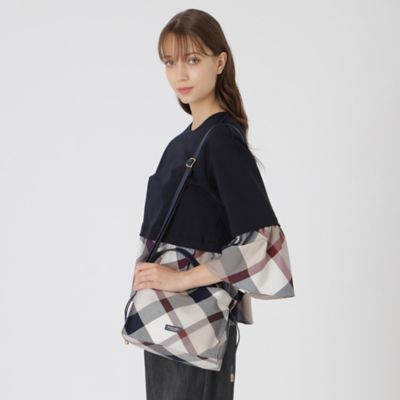 クレストブリッジチェックカルゼギャザーミニバッグ