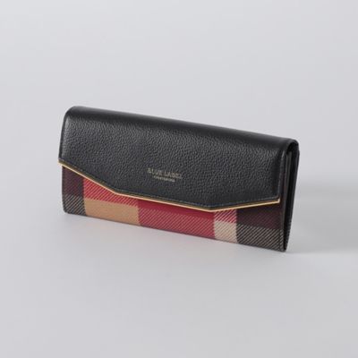 ＜BLUE LABEL CRESTBRIDGE (Women)＞クレストブリッジチェックＰＶＣメタルライン長財布（５５２０３２１４＿＿）