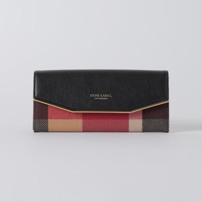 クレストブリッジチェックメタルライン長財布 クレストブリッジチェックPVCメタルライン長財布
