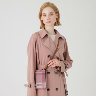 パーシャルクレストブリッジチェックＰＶＣスマホポシェット（５５２０４１１４＿＿）