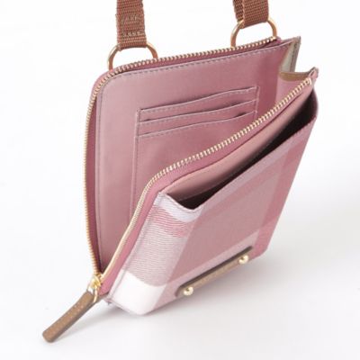 パーシャルクレストブリッジチェックＰＶＣスマホポシェット（５５２０４１１４＿＿）