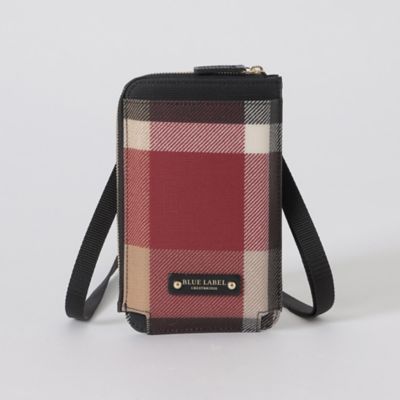 パーシャルクレストブリッジチェックＰＶＣスマホポシェット（５５２０４１１４＿＿）