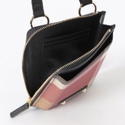 パーシャルクレストブリッジチェックＰＶＣスマホポシェット（５５２０４１１４＿＿）