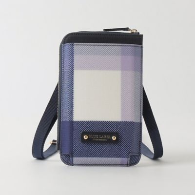 パーシャルクレストブリッジチェックＰＶＣスマホポシェット（５５２０４１１４＿＿）