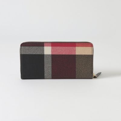 パーシャルクレストブリッジチェックＰＶＣ長財布（５５２０８２１５＿＿）