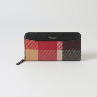 パーシャルクレストブリッジチェックＰＶＣ長財布（５５２０８２１５＿＿）