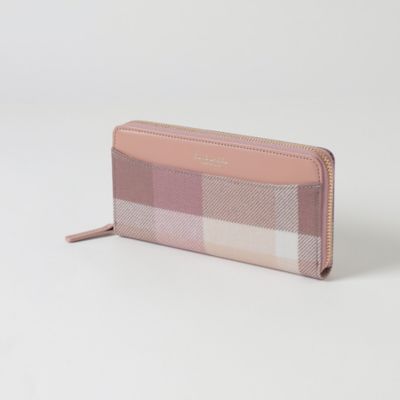 パーシャルクレストブリッジチェックＰＶＣ長財布（５５２０８２１５＿＿）