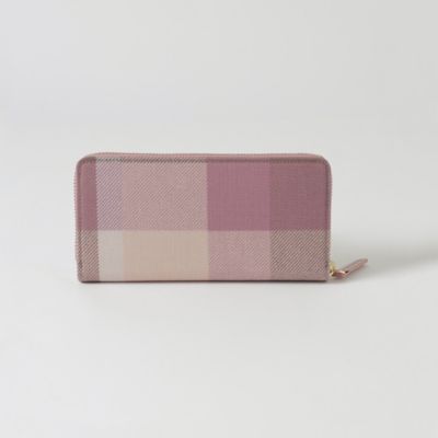 パーシャルクレストブリッジチェックＰＶＣ長財布（５５２０８２１５＿＿）