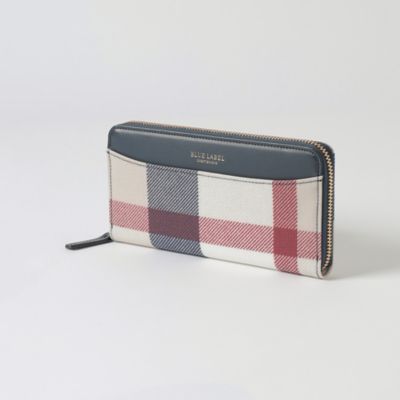 パーシャルクレストブリッジチェックＰＶＣ長財布（５５２０８２１５＿＿）