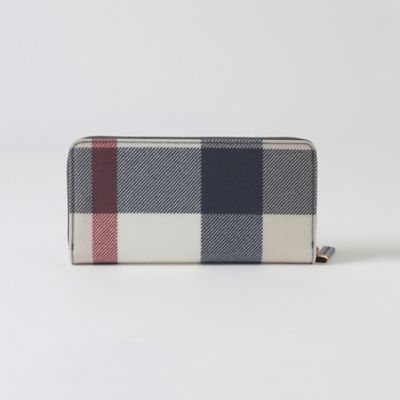 パーシャルクレストブリッジチェックＰＶＣ長財布（５５２０８２１５＿＿）