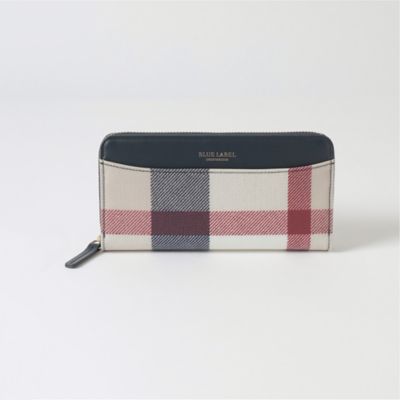パーシャルクレストブリッジチェックＰＶＣ長財布（５５２０８２１５＿＿）