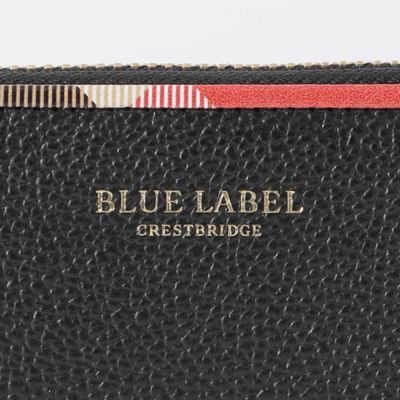 クレストブリッジチェックパイピングレザー長財布