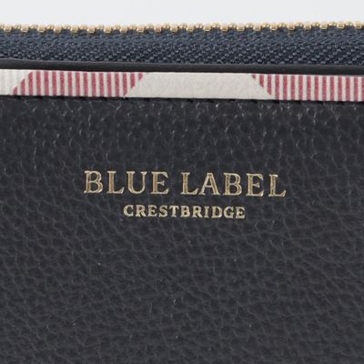 クレストブリッジチェックパイピングレザー二つ折り財布